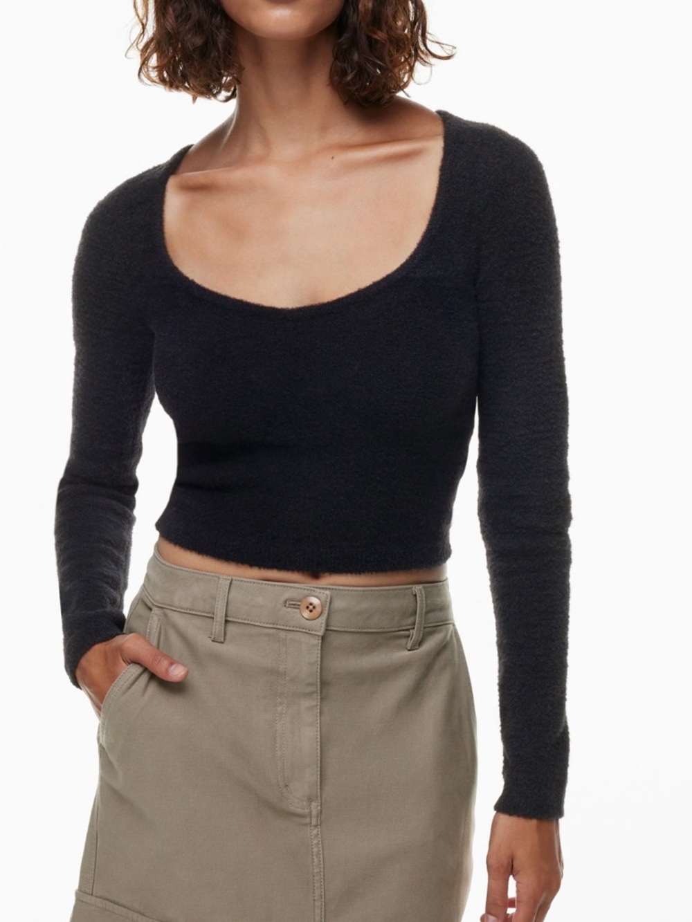 Aritzia Wilfred Free Scoop Neck Cropped Sweater